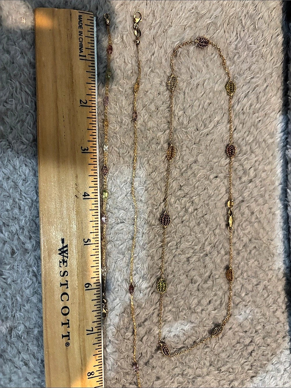 Layered Multicolor gems in 14k gold Necklace Set Like New